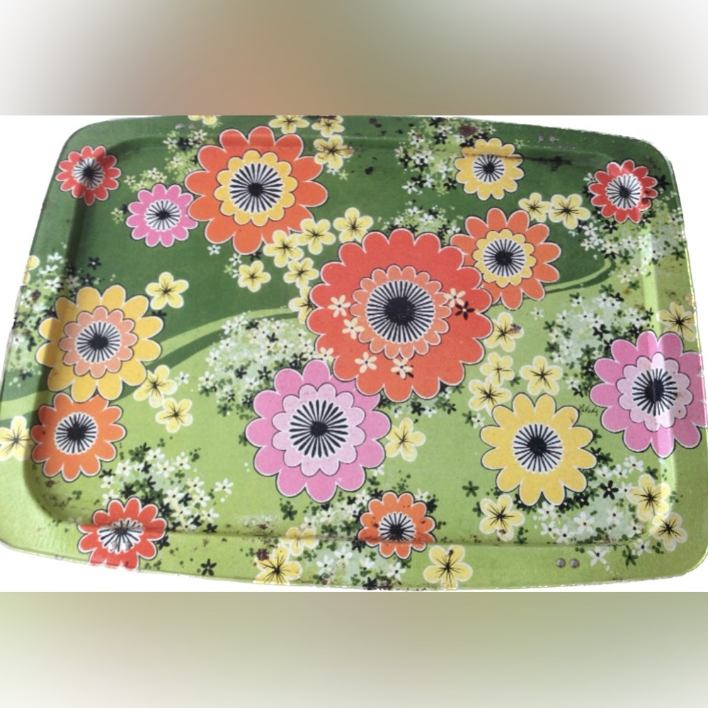 Vintage 1960s-1970s Lavada TV Tray citrus retro flower power